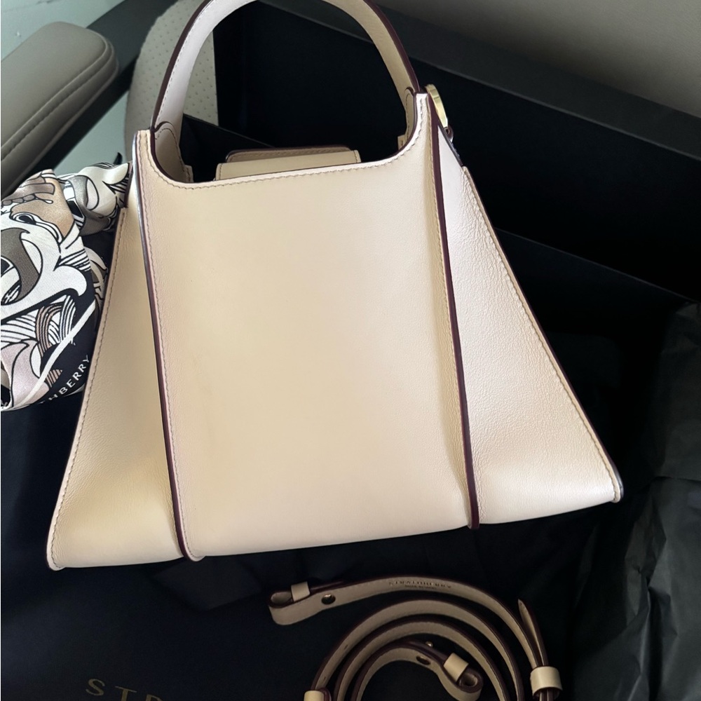 Strathberry Arkshell Cream/Oat Shoulder Bag - Picture 2 of 7